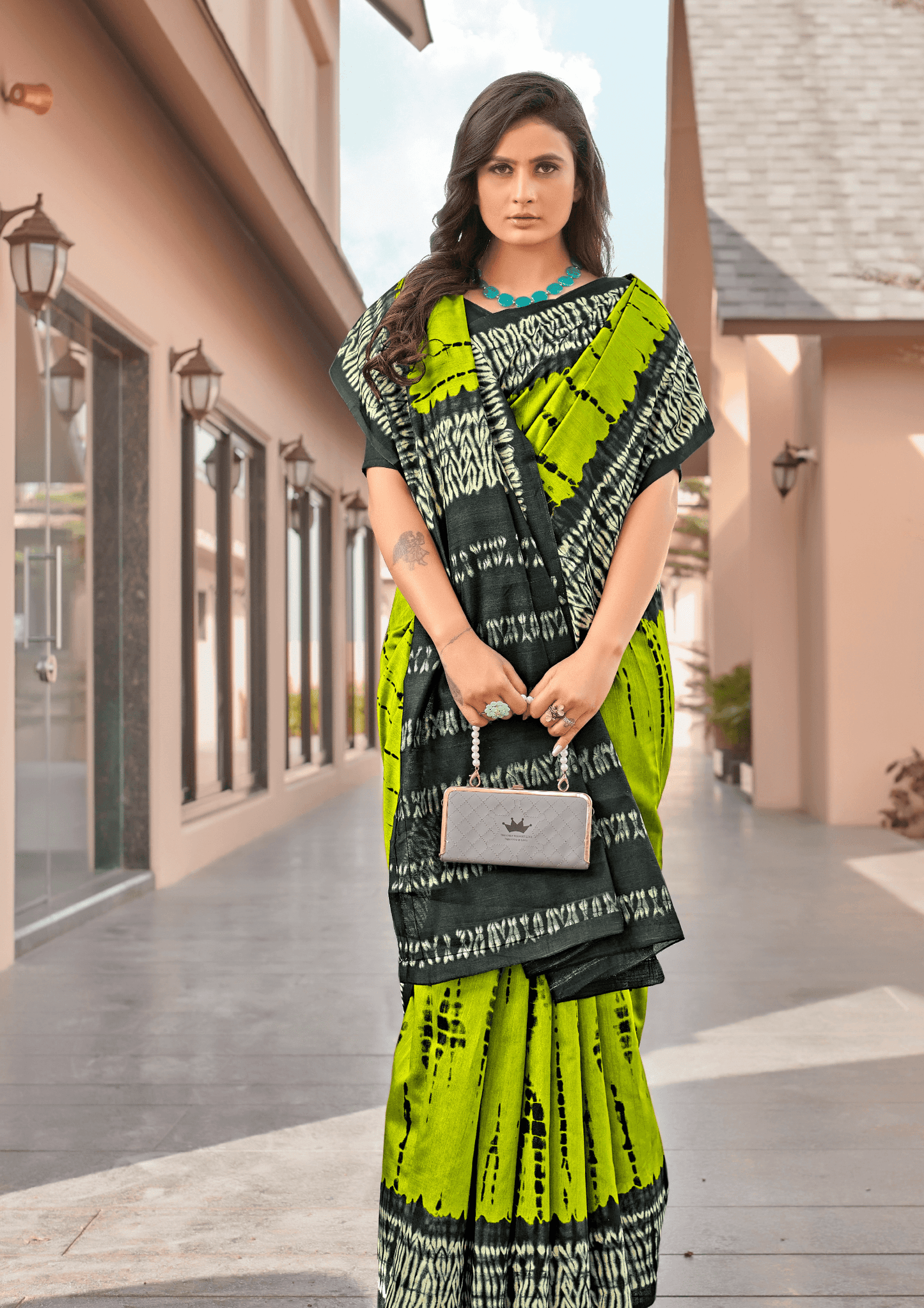 Saree Elegant Lime Green Saree - SaviDurga