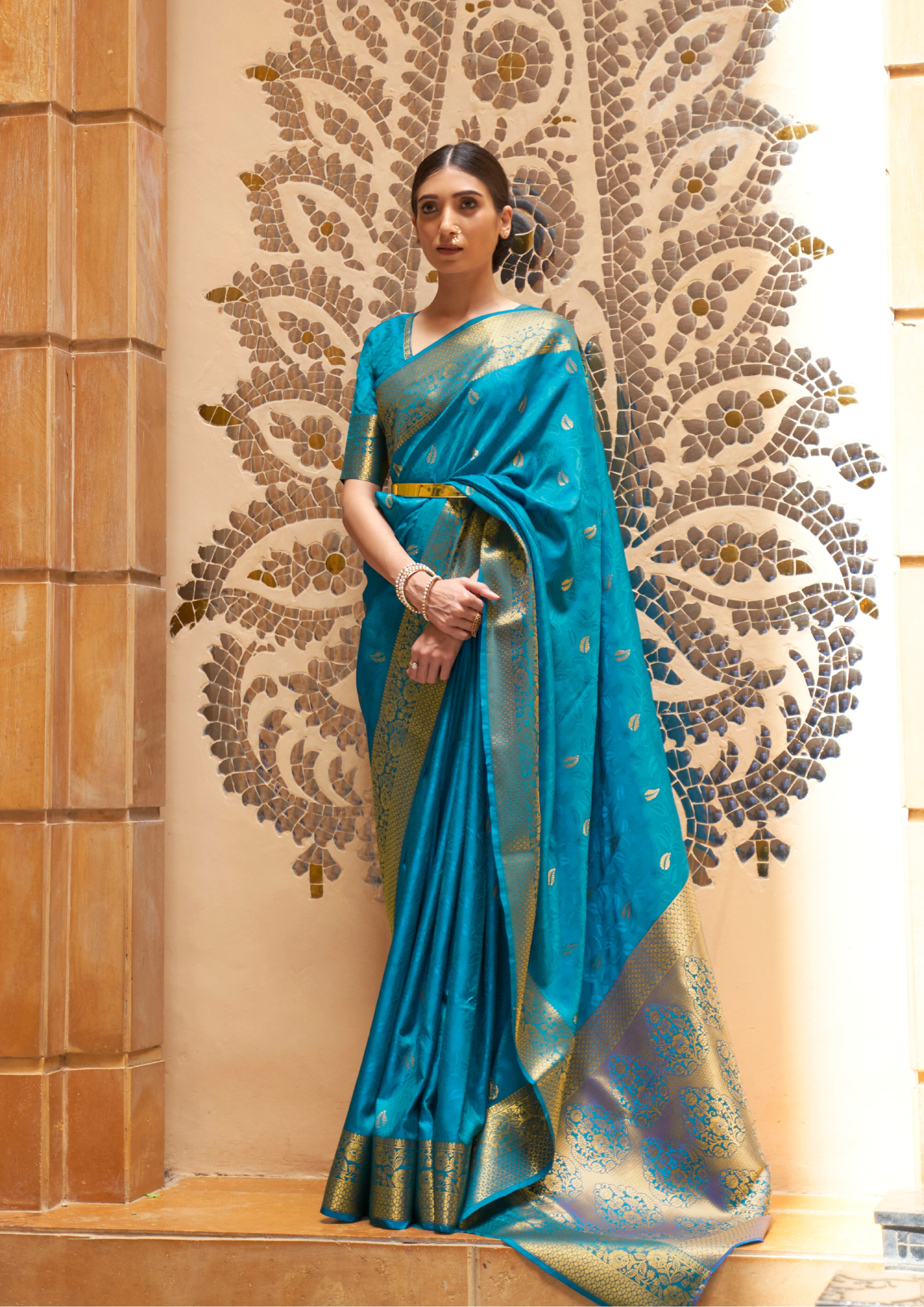 Blue Pure Kanjivaram Silk Saree