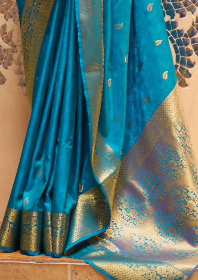Blue Pure Kanjivaram Silk Saree