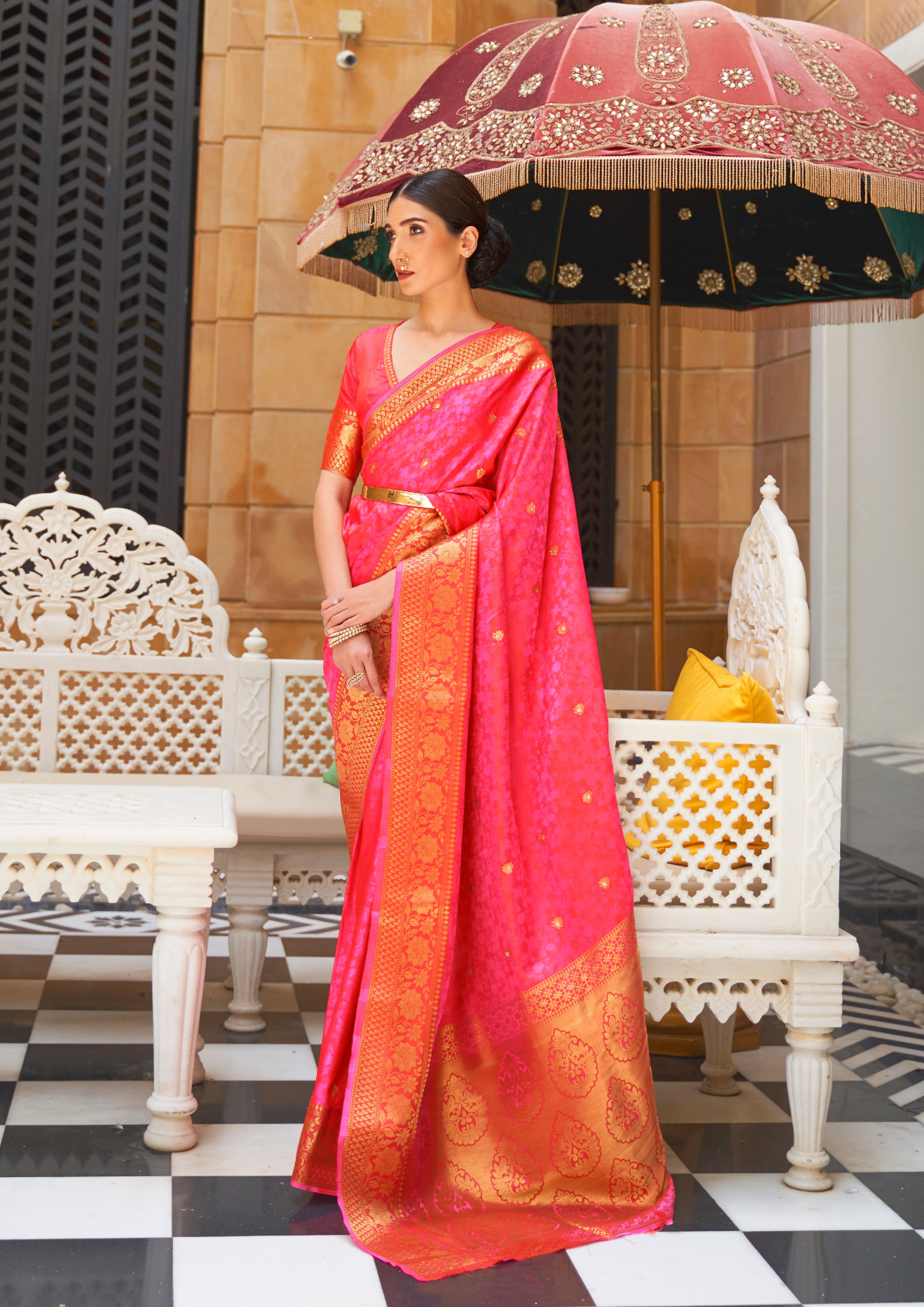 Pink Pure Kanjivaram Silk Saree