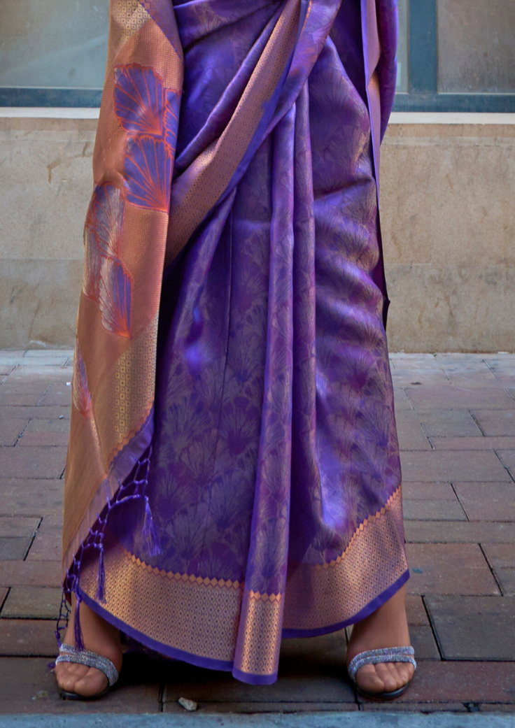 Purple Two Tone Organza Weaving Saree