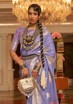 Lilac Modal silk  Pashmina Pallu Saree