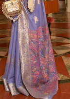 Lilac Modal silk  Pashmina Pallu Saree