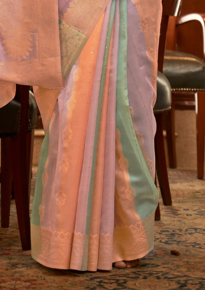 Lilac Organza Sequins Value Added Saree