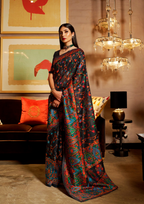 Black  Pashmina Modal  Silk Saree