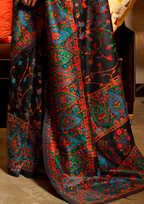 Black  Pashmina Modal  Silk Saree
