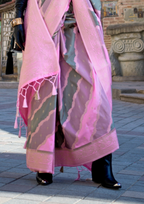 Pink Rangkaat Handwoven soft silk Saree
