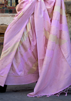 Light Purple Rangkaat Handwoven soft silk Saree