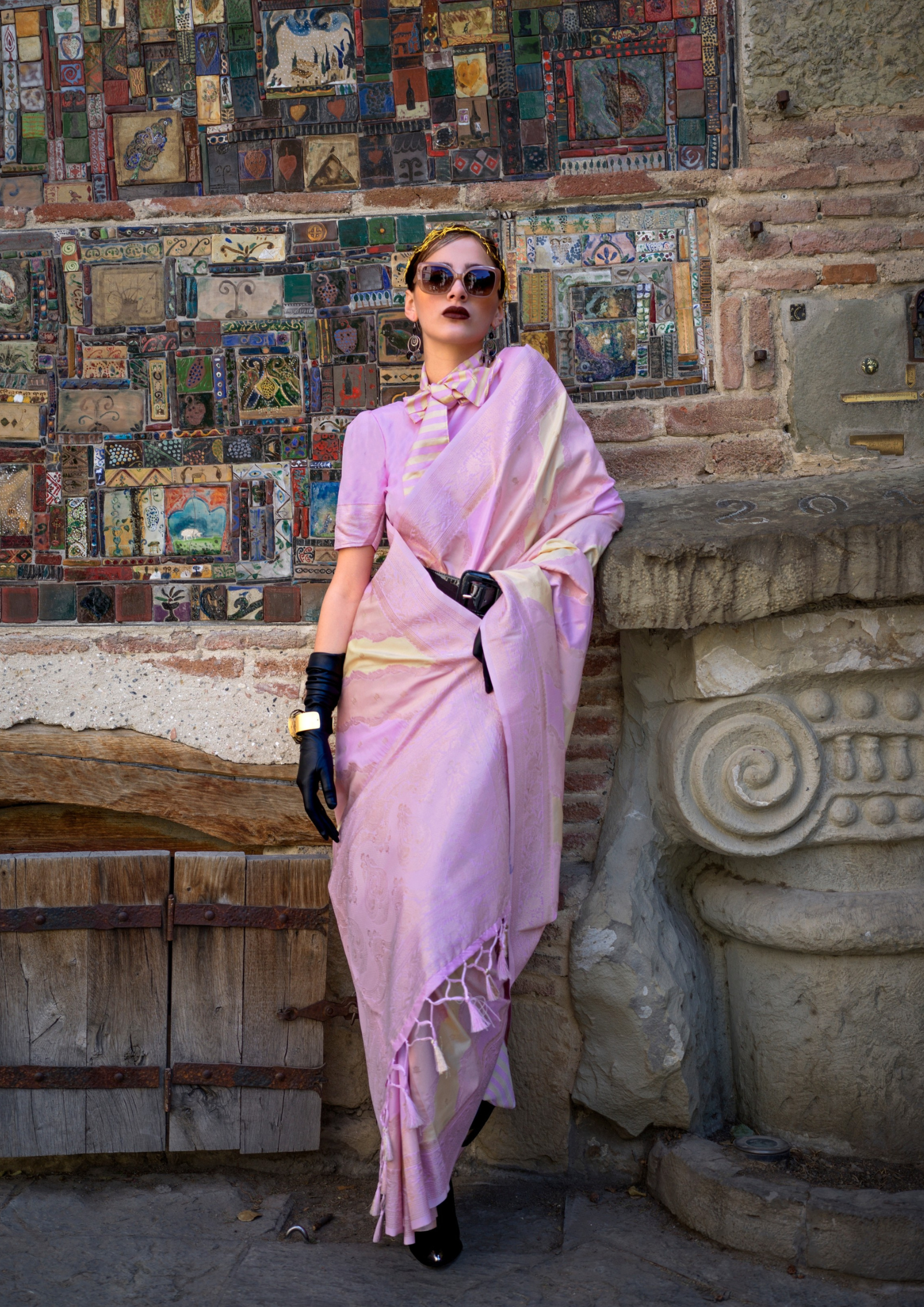 Light Purple Rangkaat Handwoven soft silk Saree