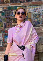 Light Purple Rangkaat Handwoven soft silk Saree