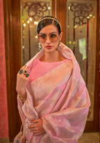 Modal Sequins Value Added Pink Silk Saree