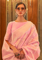Modal Sequins Value Added Pink Silk Saree