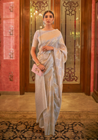 Modal Sequins Value Added Grey Silk Saree
