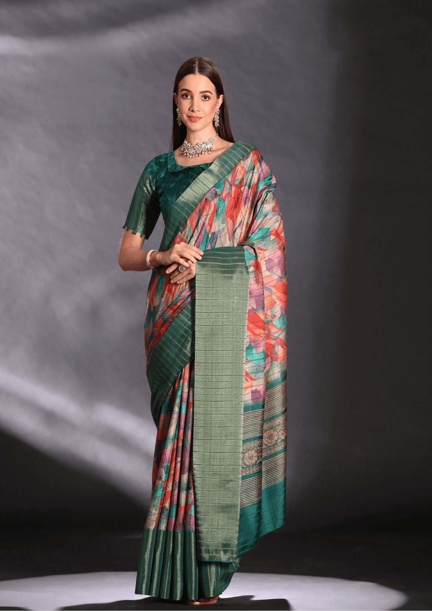 Saree Kotha Jari Green Border Designer Saree - SaviDurga