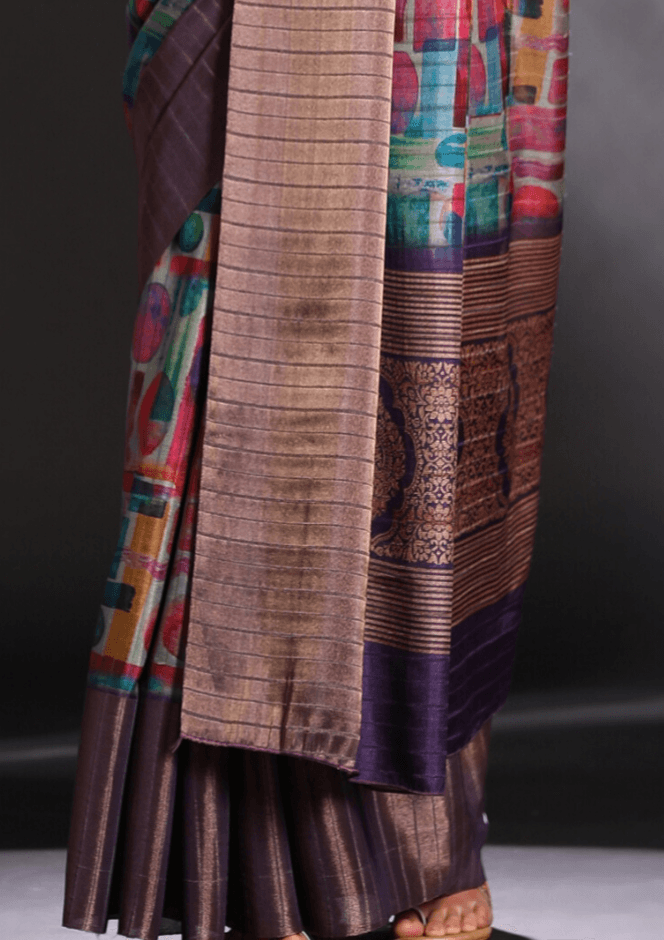 Saree Kotha Jari Multicolor Designer Saree - SaviDurga