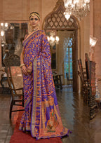 Pure Patola With Heavy Sparkle Work Voilet Saree