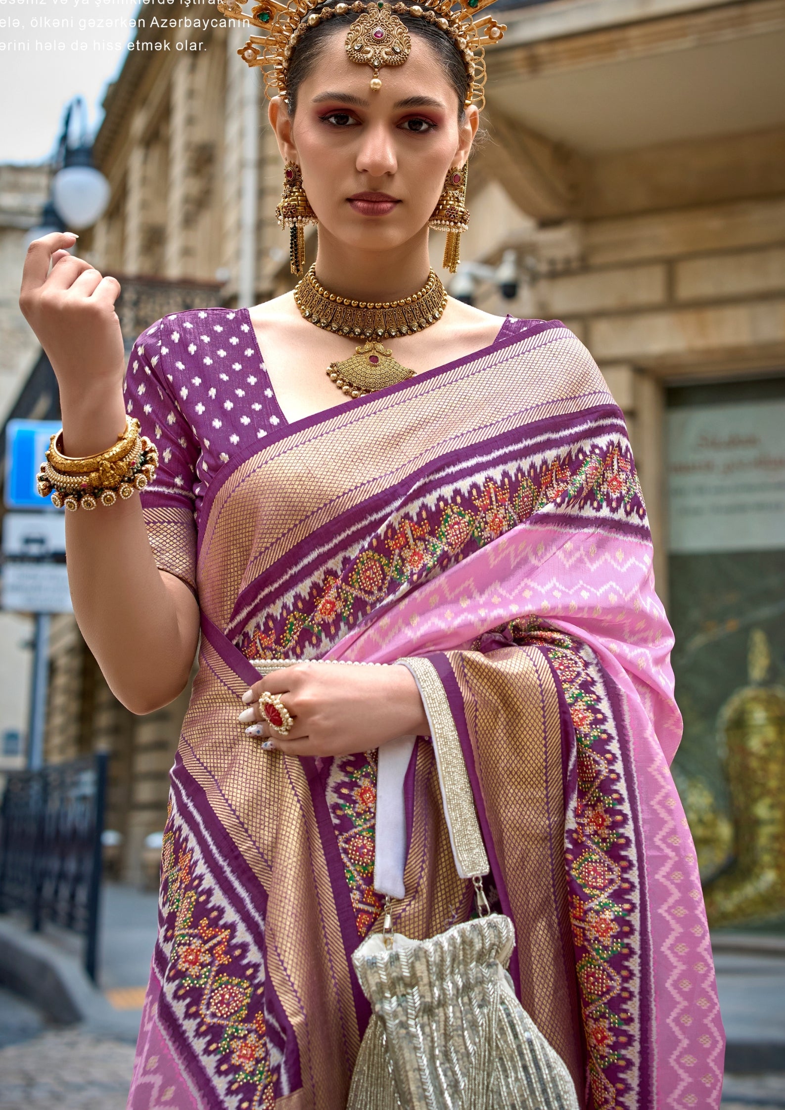 PV Silk Stud Work Soft Pink Saree With Contrast Border