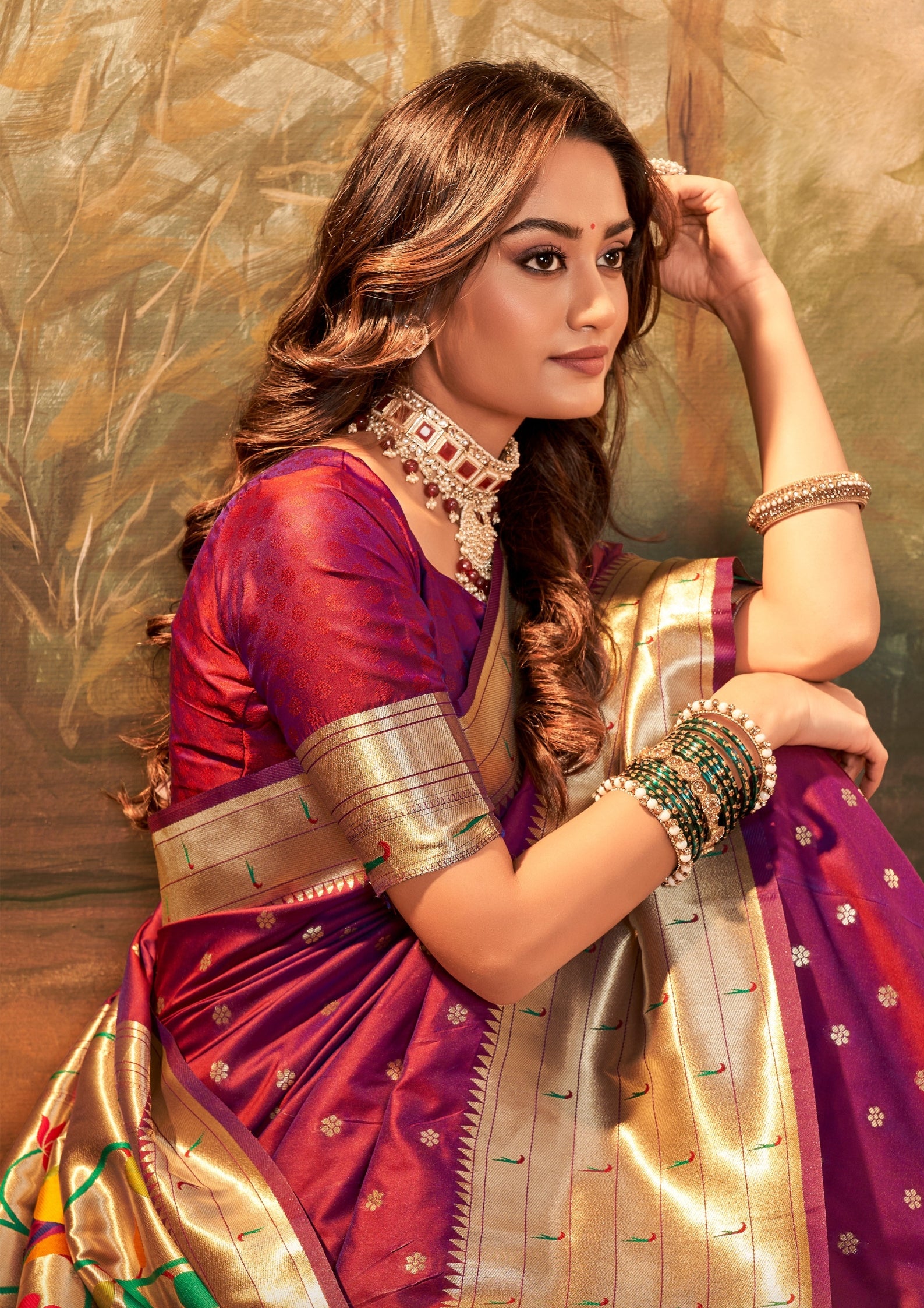 Pure Silk Paithani With Zari Weaving Red Saree