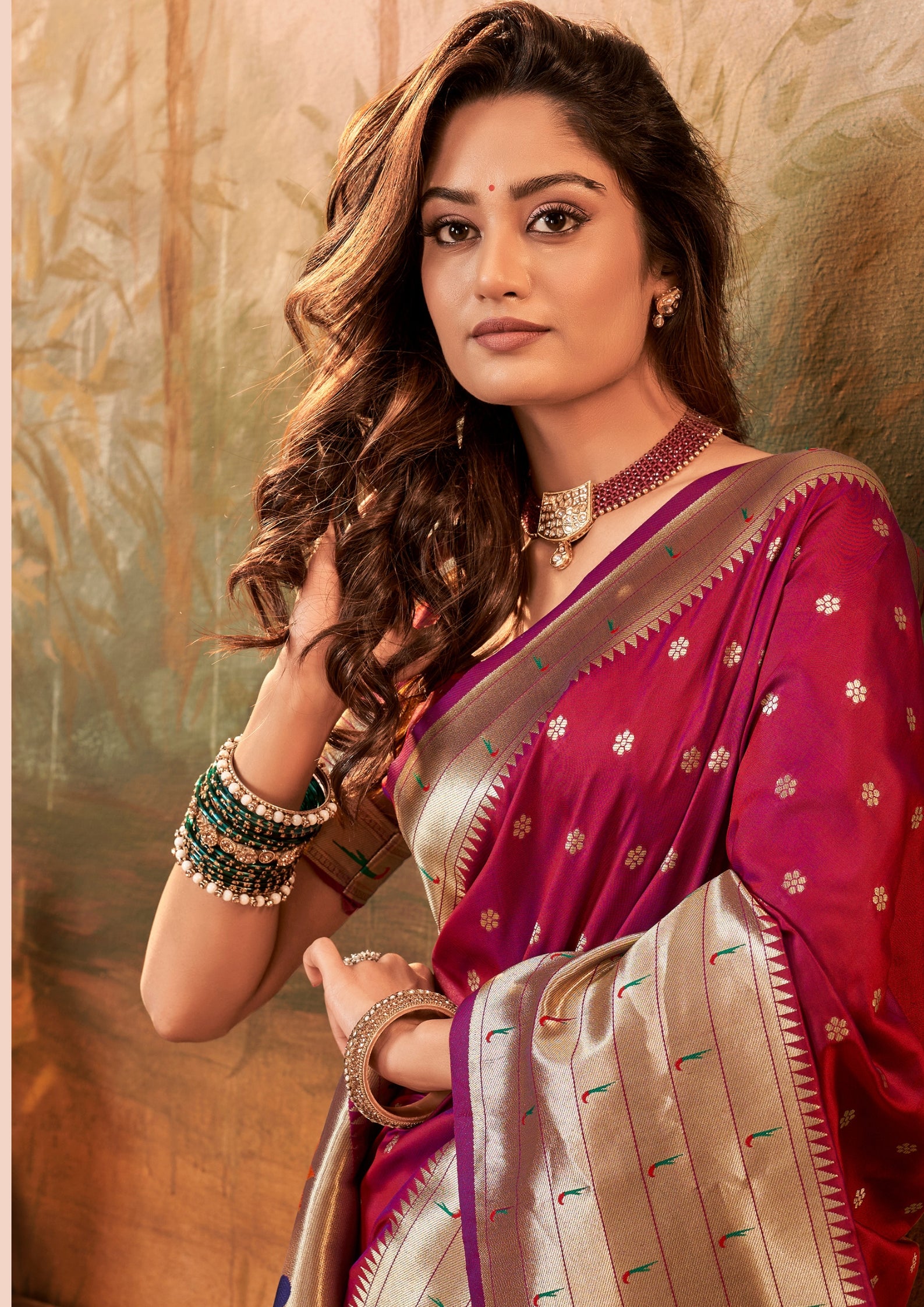 Pure Silk Paithani With Zari Weaving Red Saree