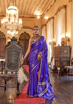 LIGHT PURPLE -PURE SATIN HANDLOOM WEAVING SILK