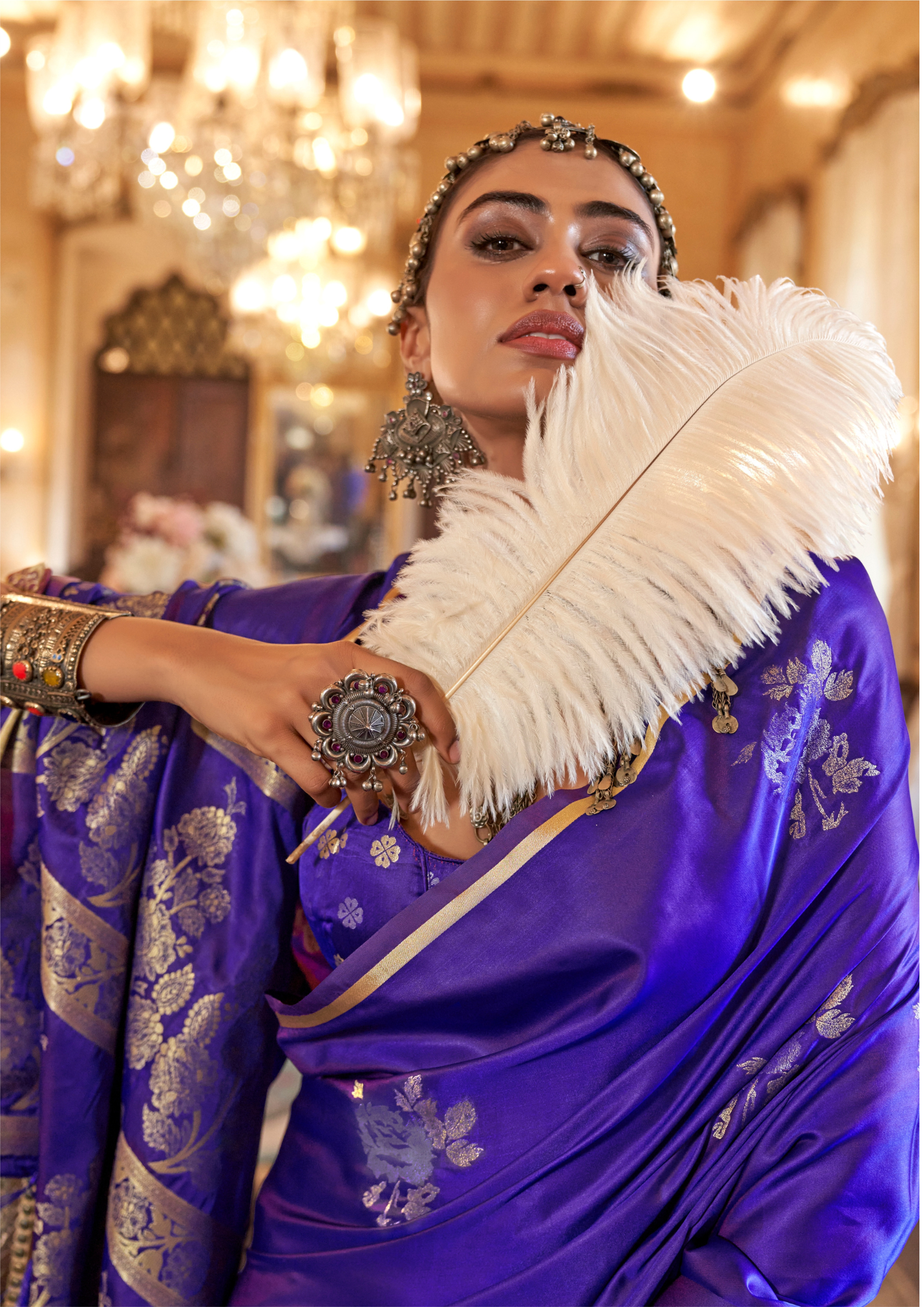 LIGHT PURPLE -PURE SATIN HANDLOOM WEAVING SILK