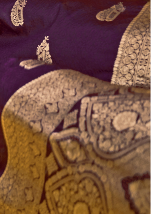 PURPLE-TWO TONE HANDLOOM WEAVING SILK