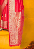 RED-TWO TONE HANDLOOM WEAVING SILK
