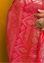 RED-TWO TONE HANDLOOM WEAVING SILK