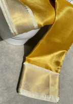 Bridal Tissue Silk White and Golden Saree