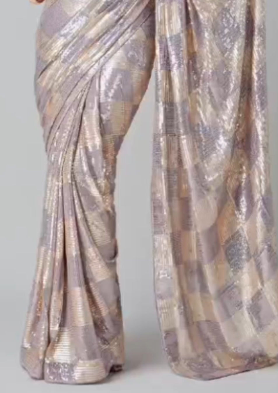 Lavender Sequin Embroidered Party wear Saree