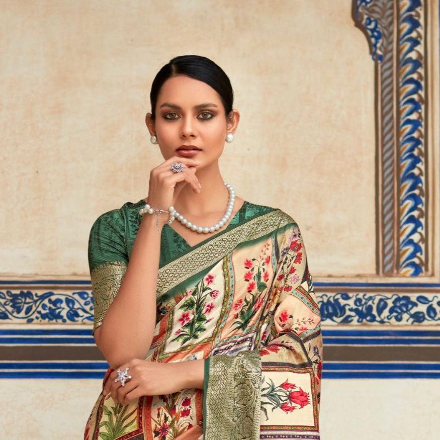 Saaria Silk Dola Viscose with Topclass Print Saree