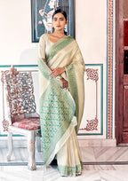 Soft Handloom Kanjivaram Silk Pistachio Green Exotic Border Saree