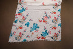 White zarkan work saree in digital floral print