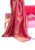 Kanjivaram Red Handloom Weaving Saree