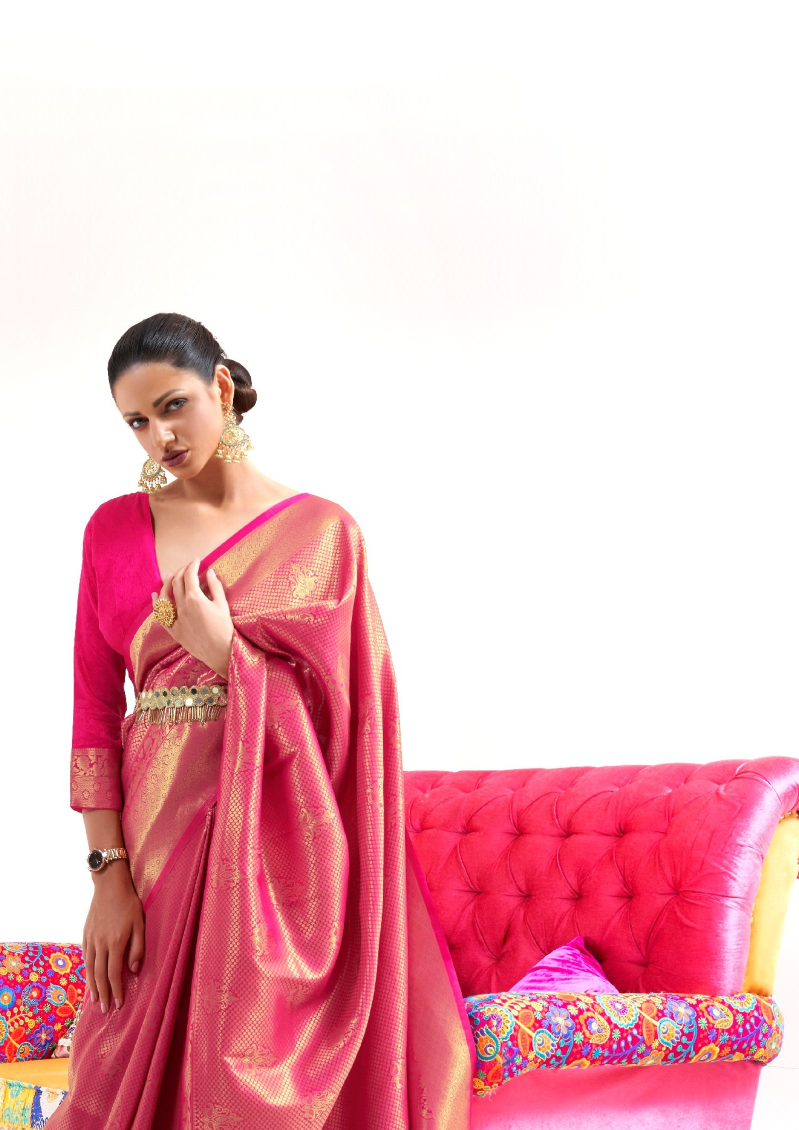 Kanjivaram Red Handloom Weaving Saree