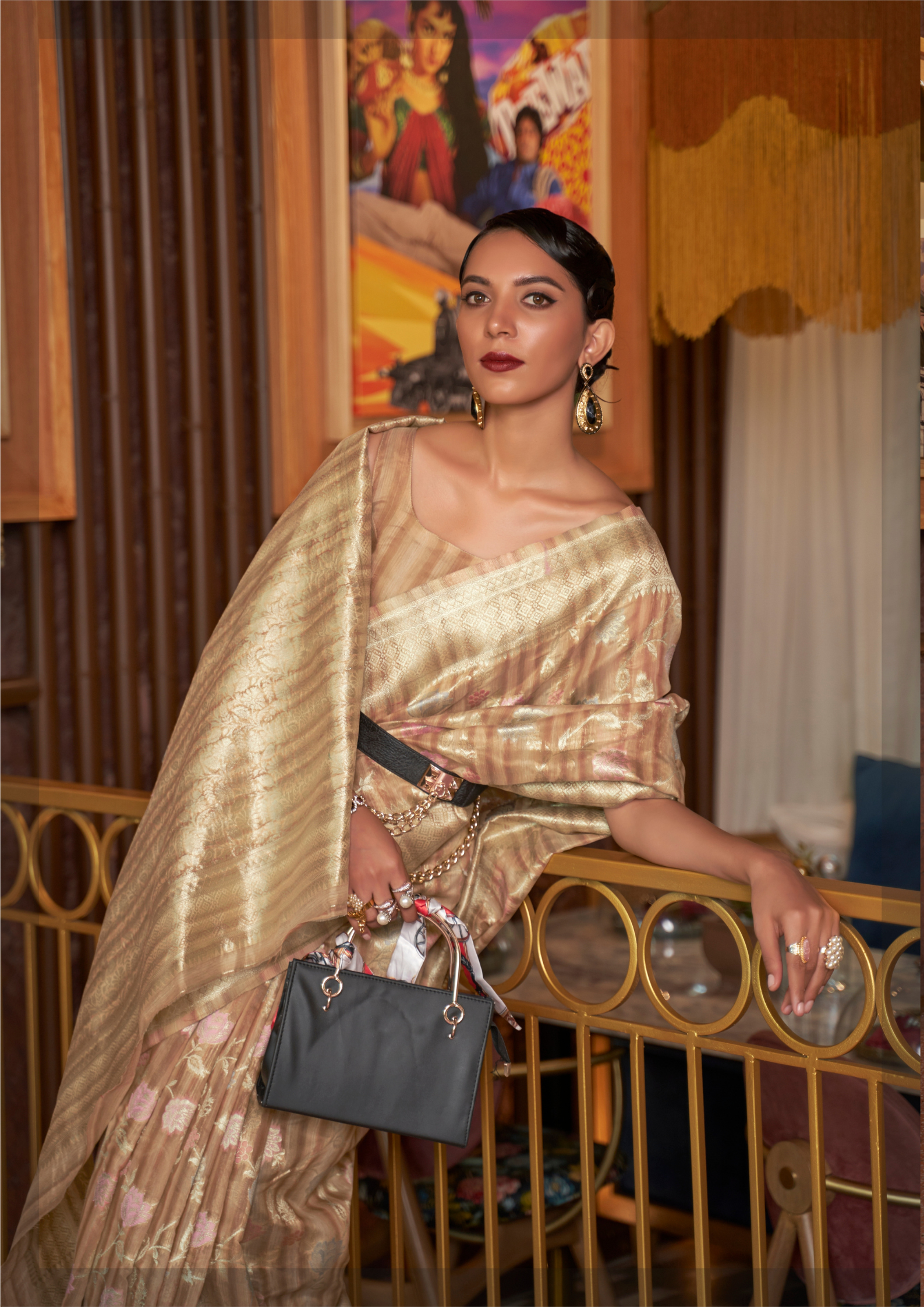 Golden Multi - Linen Handloom Weaving