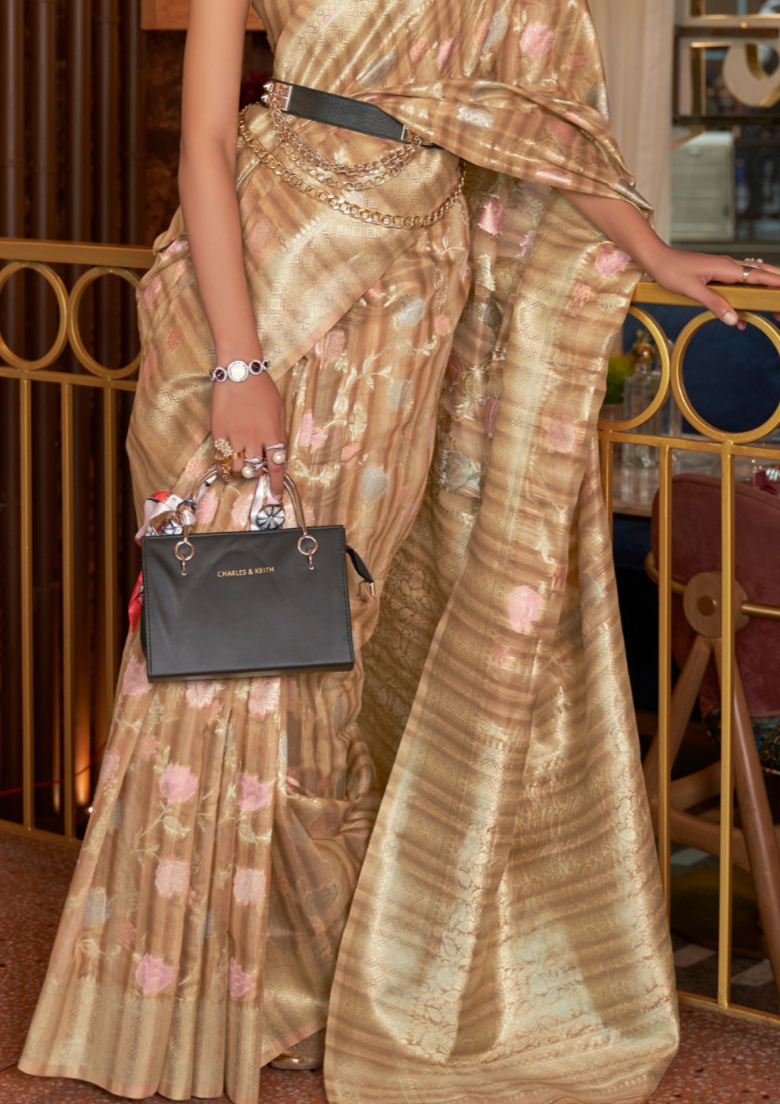 Golden Multi - Linen Handloom Weaving