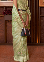 Green Multi - Linen Handloom Weaving