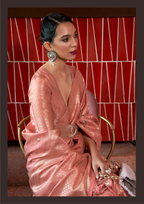 Kanjivaram Pink Handloom Weaving Silk Saree