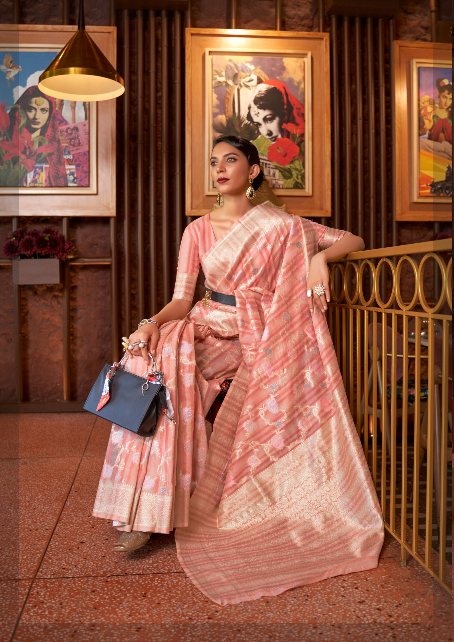 Pink Multi - Linen Handloom Weaving