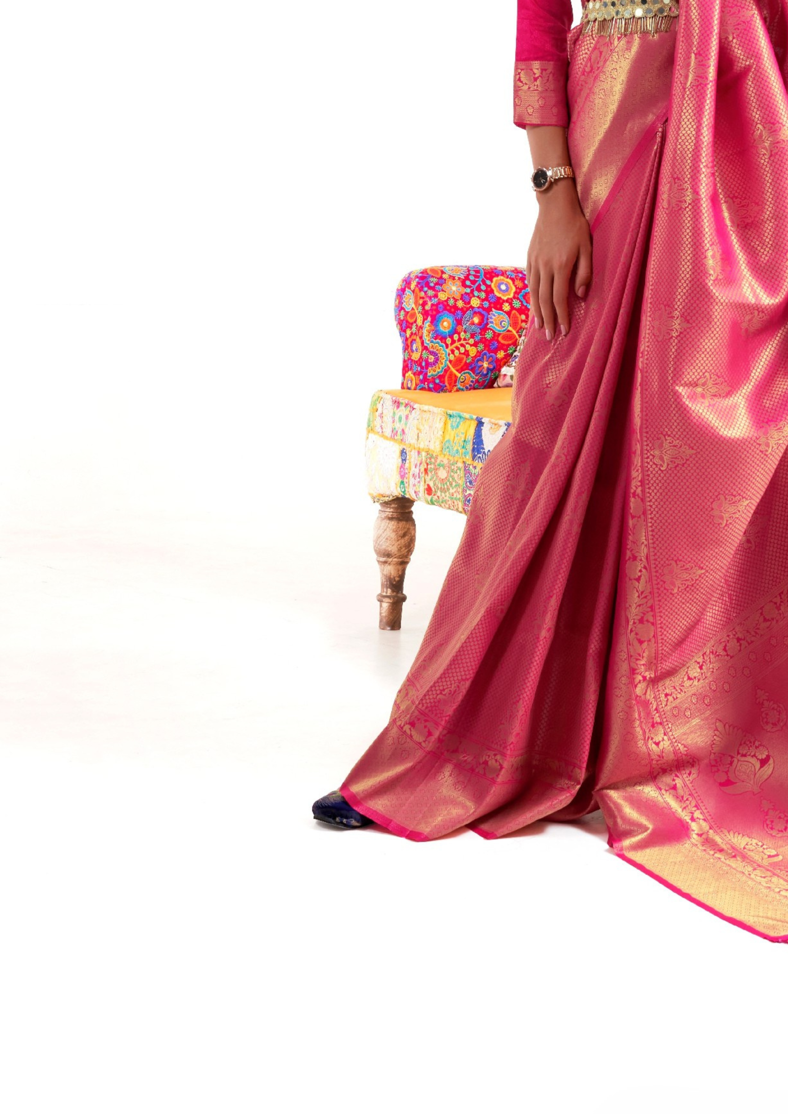 Kanjivaram Red Handloom Weaving Saree