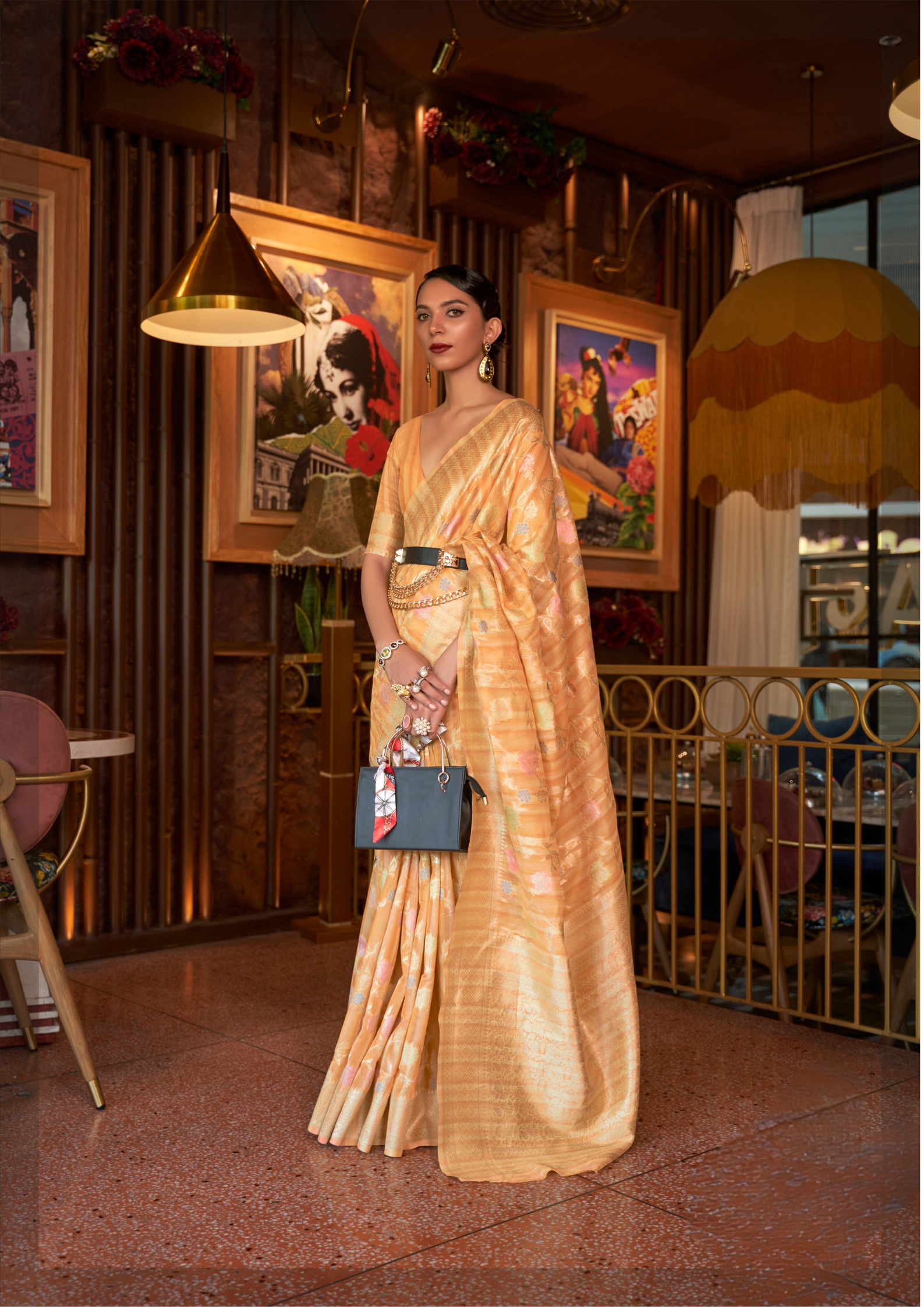 Yellow Multi - Linen Handloom Weaving