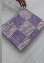Lavender Sequin Embroidered Party wear Saree