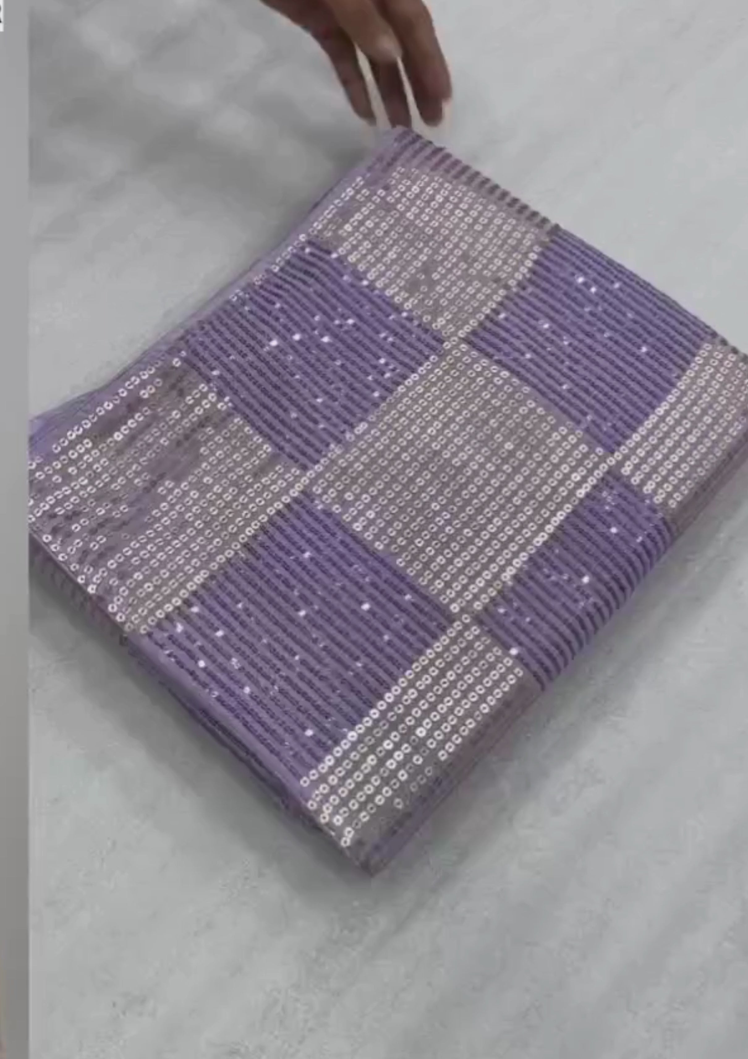 Lavender Sequin Embroidered Party wear Saree