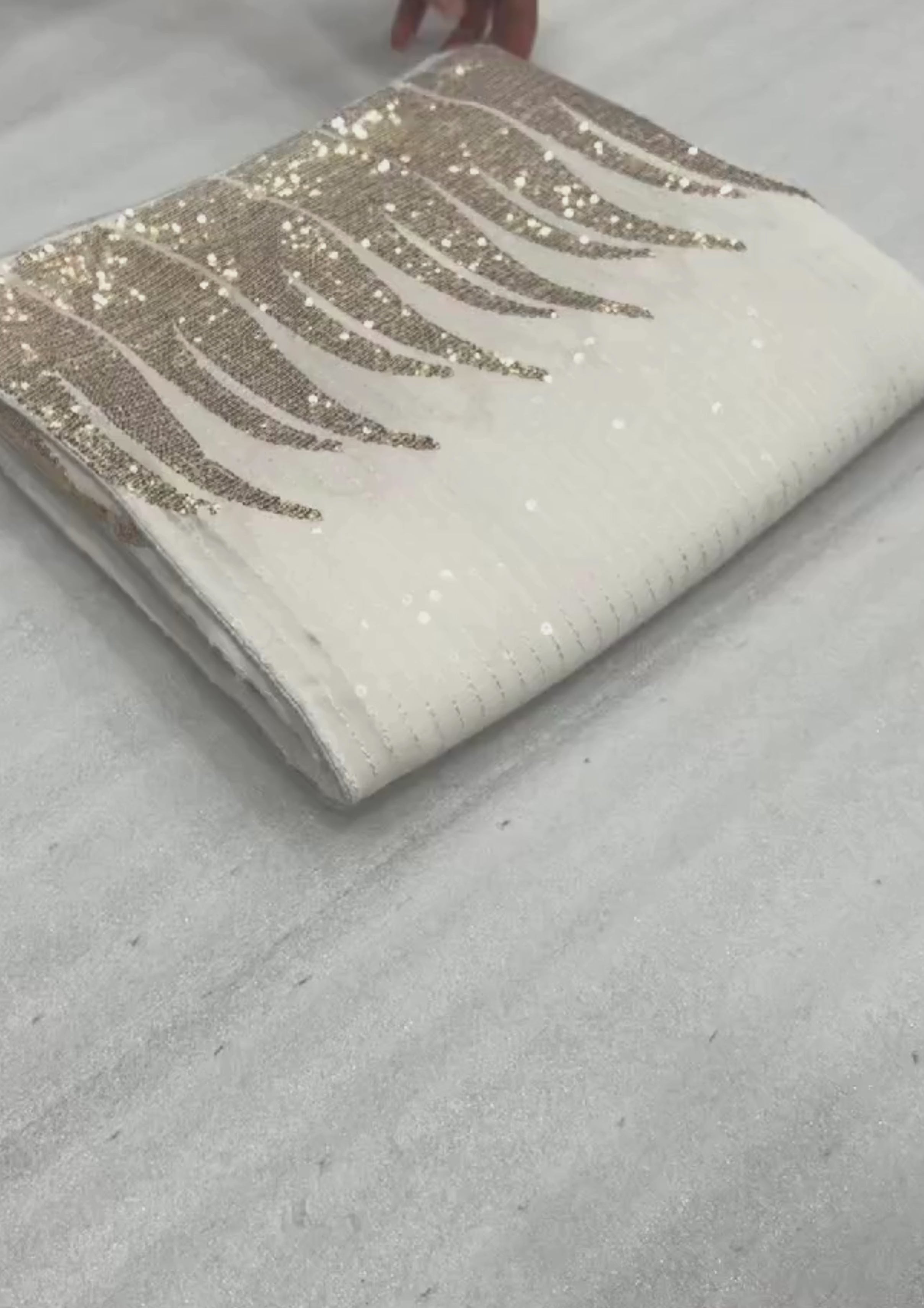 White Sequin Party Wear  Georgette Saree